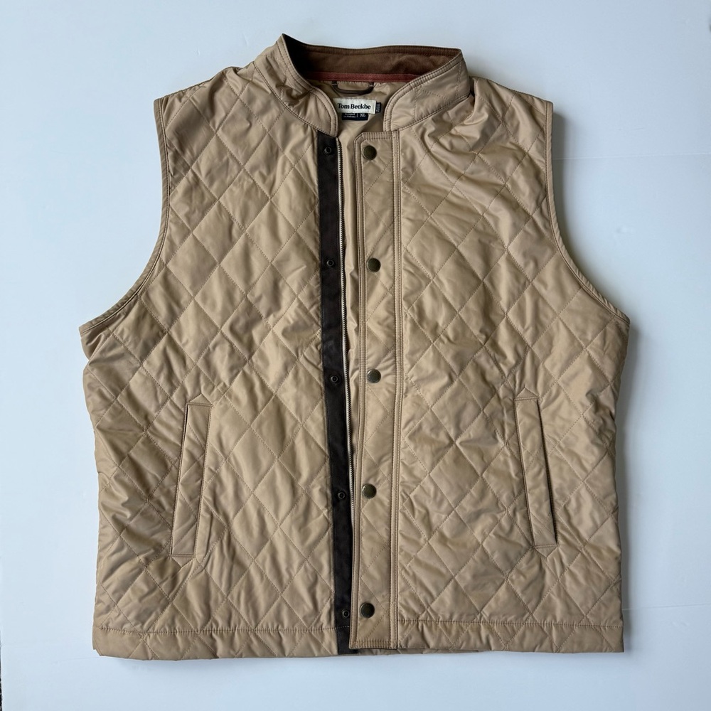 Tom Beckbe Loudon Quilted Vest Light Tan Men’s XL
